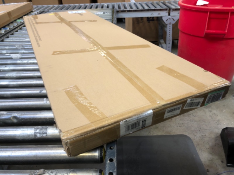 Photo 1 of iSunirm 55 Inch Computer Desks with Power Outlets and USB Charging Ports, Modern Office Desk for Small Spaces, Sturdy Laptop PC Gaming Writing Table for Students, White and Black 55 Inch 1 Pack White and Black