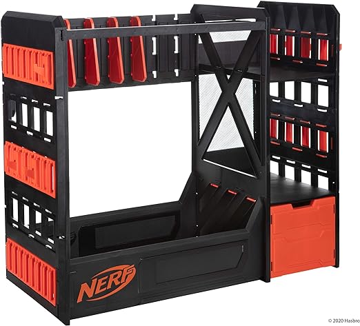 Photo 1 of Nerf Elite Blaster Rack - Storage for up to Six Blasters, Including Shelving and Drawers Accessories, Orange and Black - Amazon Exclusive
