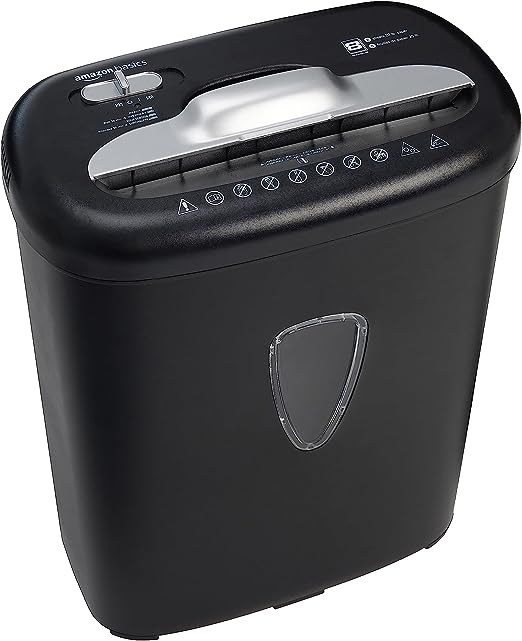 Photo 1 of Amazon Basics 8 Sheet Cross Cut Paper and Credit Card Shredder • with 4.1 Gallon Bin • Black
