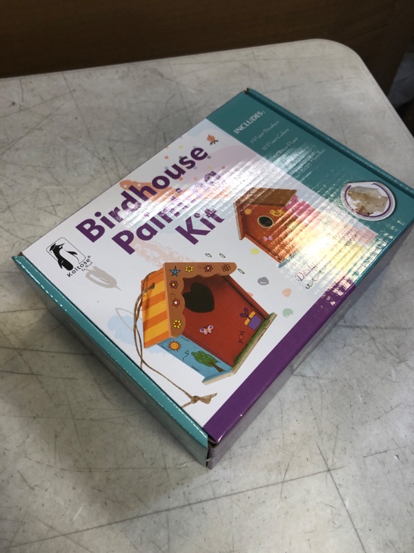 Photo 2 of DIY Bird House Kit for Kids, Build Your Own Bird House Kit for Children, Includes 3 Unfinished Birdhouses to Paint and Build, Ropes, 12 Paints, Glitter Paint, and 2 Brushes, Arts and Craft Kids Set