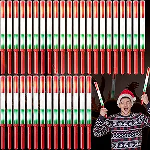 Photo 1 of 12Pack Red White Green Christmas LED Light Stick Glow Stick 