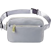 Photo 1 of Fanny Packs for Women Men Fashion Waist Packs Bag with Adjustable Strap Lightweight Crossbody Belt Bag for Workout Running Travelling Hiking,Light Grey