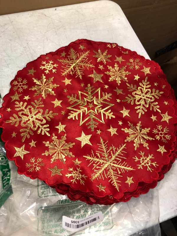 Photo 1 of 12pack Round Christmas Table Mat 