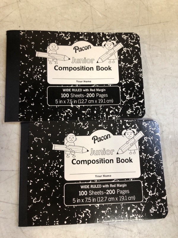 Photo 2 of 2pack PACON PMMK37090 Pacon Junior Composition Book, 5 x 7-1/2 Inches, 3/8 Inch Ruled, 100 Sheets