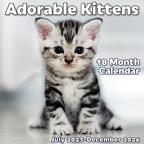 Photo 1 of EcoEarth Biodegradable 11x22 Inch (Open) 18-Month Vertical Hanging Wall Calendar, Jul 2023 - Dec 2024 Monthly Calendar, Cute Kittens