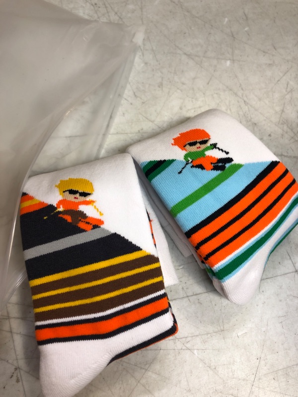 Photo 1 of 2Pair Ski Socks Green/Orange