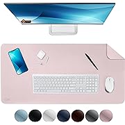 Photo 1 of Gorilla Grip Desk Mat, Non Slip and Heat Resistant Mouse Pad, Soft PU Leather Pads, Dual Sided Blotter, Desktop Protector Covers for Home Office Keyboard Lap