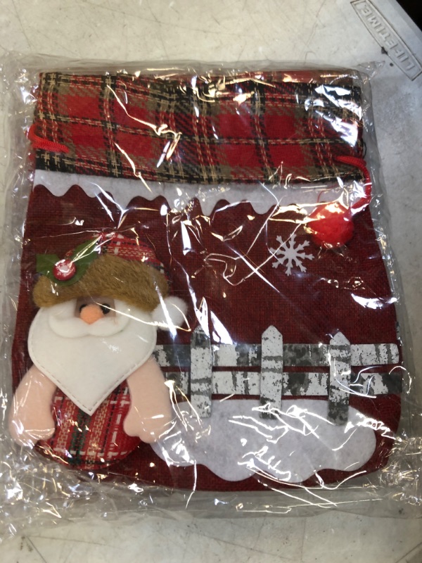 Photo 1 of 2024 Christmas Gift Doll Bags, Reusable Fabric Xmas Favor Bags Christmas Knitted Doll Gift Bags,Santa Snowman Deer Doll Storage Bag for Party Birthday and Festival (4 PCS)