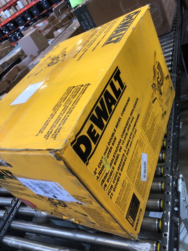 Photo 4 of DEWALT Miter Saw, 12 Inch Double Bevel Sliding Compound, Stainless Steel Detent Plate with 10 Stops, Cam-Lock Handle, For Quick & Accurate Miter Angles, Corded (DWS779)