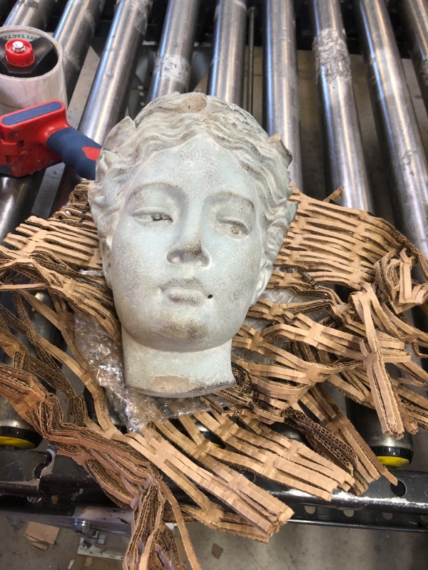 Photo 2 of Distinctive Designs Wall-Mounted Greek/Roman Style Female Statue Head Cement Planter, 8"