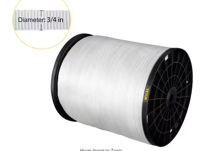 Photo 1 of 2500 lbs. Polyester Pull Tape 528 ft. x 3/4 in. Flat Rope for Wire and Cable Conduit Work Variable Functions, White
