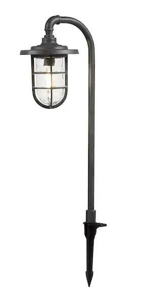 Photo 1 of Greenwood Low Voltage Zinc LED Outdoor Path Light with Water Glass Shade
