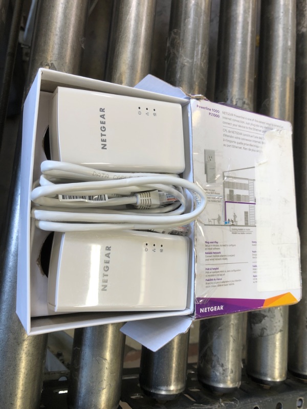 Photo 2 of NETGEAR Powerline adapter Kit, 1000 Mbps Wall-plug, 1 Gigabit Ethernet Ports (PL1000-100PAS), White 1 Gbps Kit