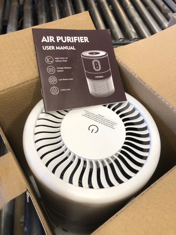 Photo 2 of MOOKA Air Purifiers for Home Large Room up to 860ft², H13 True HEPA Air Filter Cleaner, Odor Eliminator, Remove Allergies Smoke Dust Pollen Pet Dander, Night Light(Available for California)