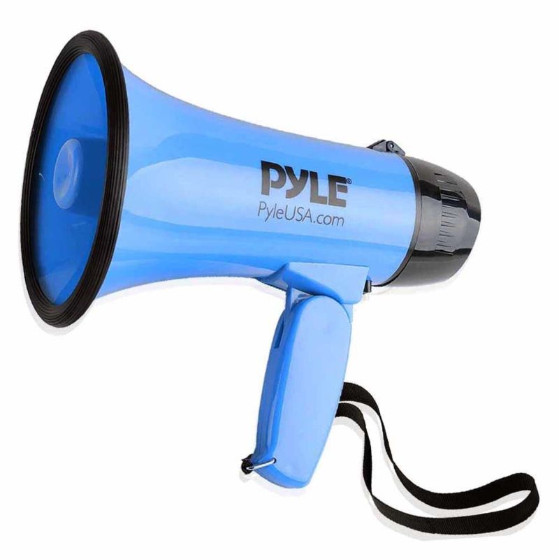 Photo 1 of Pyle Compact Portable Megaphone Speaker Siren Bullhorn (Blue)