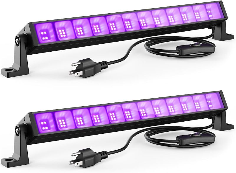 Photo 1 of 2PCS 40W LED Black Light Bar, Black Lights for Glow Party, Blacklight with Plug &Switch, Each Light Up 484 Sq.ft Area, Glow Light for Halloween, Fluorescent Body Paint, Stage Lighting, Bedroom