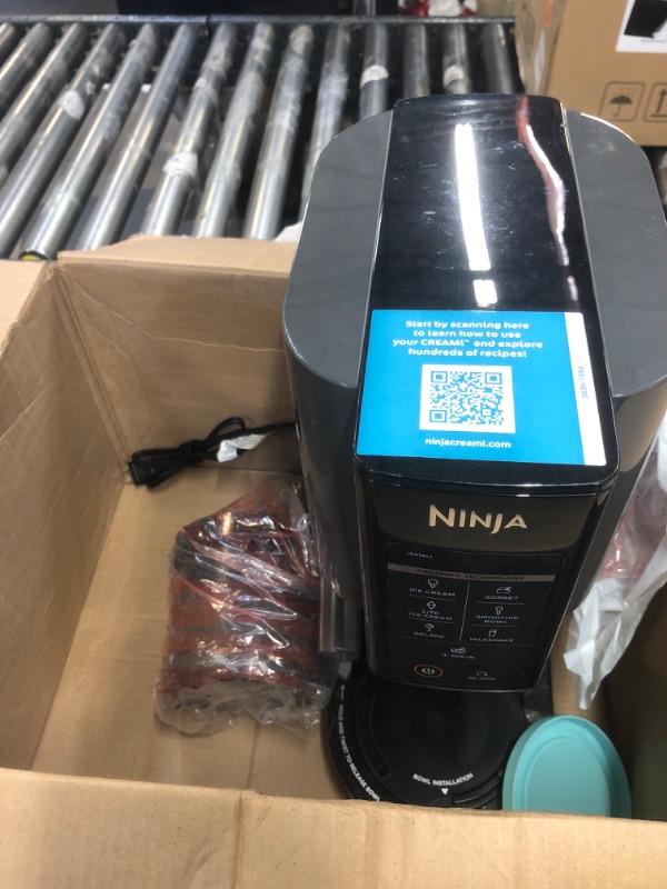 Photo 1 of Ninja NC301 CREAMi Ice Cream Maker, for Gelato, Mix-ins, Milkshakes, Sorbet, Smoothie Bowls & More, 7 One-Touch Programs, with (2) Pint Containers & Lids, Compact Size, Perfect for Kids, Silver
