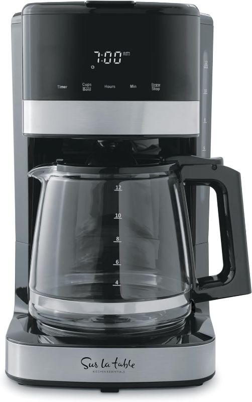 Photo 1 of Sur La Table KITCHEN ESSENTIALS 12-Cup Programmable Coffee Maker with Brew Strength Control and 24hr-Programmable Timer, 1000w
