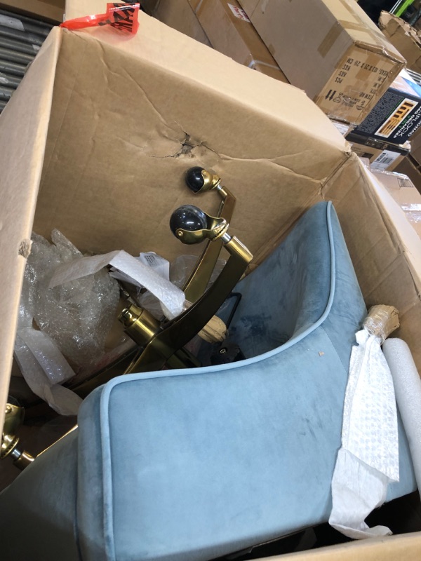 Photo 1 of Modway Discern Performance Velvet Swivel Office Chair in Light Blue