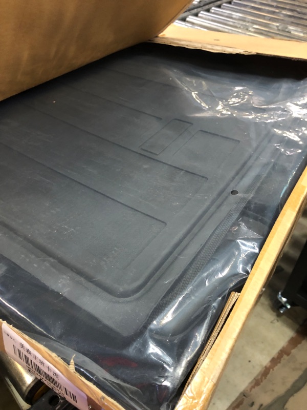 Photo 1 of Floor Mats & Trunk Mat for Rivian R1S 2022 2023 2024, 1st & 2nd & 3rd Rows Full Set with Cargo Liner,TPE All Weather Protection Car Floor Liners-Black