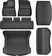 Photo 1 of Maysoo Tesla Model Y Floor Mats, Tesla Model Y 5-Seat 2020-2023 Accessories, All Weather Floor Mat Front Rear Cargo Liner Mat, Heavy Duty Floor Mats (Set of 6) Model Y floor mats (set of 6)