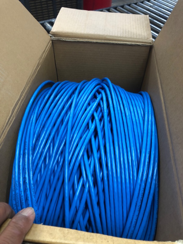Photo 2 of CAT6 Plenum (CMP) Cable 1000FT | Network Analyzer Test Passed | 23AWG 4Pair, Solid 550MHz Network Cable 10Gigabit UTP, Available in Blue, White, Green, Gray, Black, Red & Yellow Color (Blue)