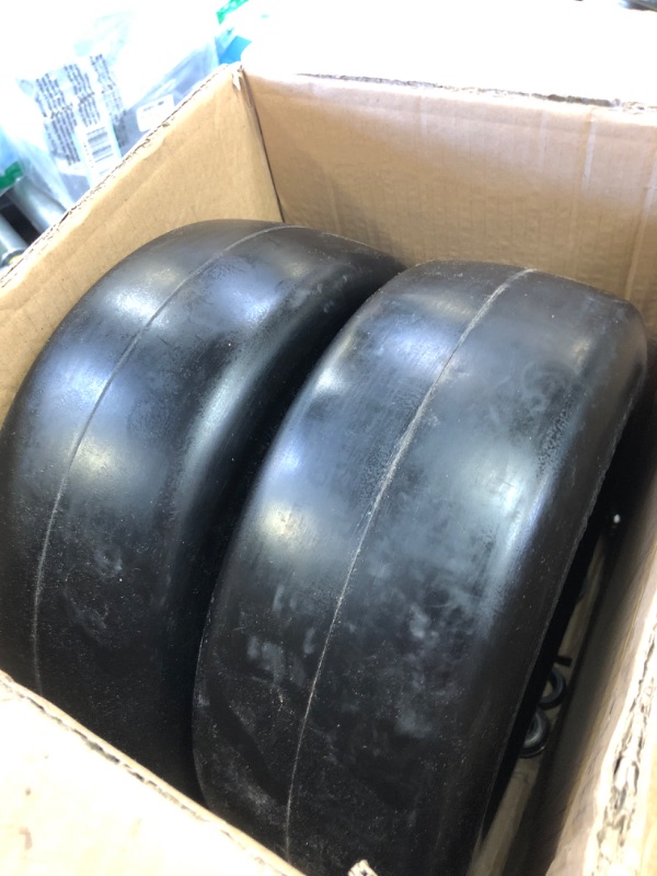 Photo 3 of 2 PCS 13x5.00-6 Flat Free Tire and Wheel with 1/2" & 3/4" & 5/8" Precision Bearings, 13x5x6 Lawn Mower Tires with 3.25"-6.85" Centered Hub, 13x5.00-6 tire for Riding Lawn Mower Garden Tractor