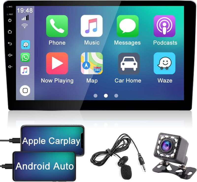 Photo 1 of 
9 Inch Touch Screen Car Stereo Double Din Apple Carplay Android Auto Car Radio Bluetooth with Backup Camera Microphone FM Audio Receiver Dual USB Input