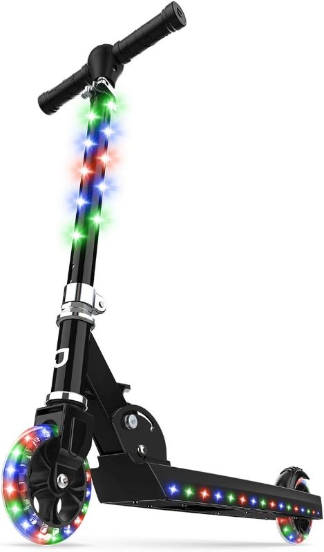 Photo 1 of Jetson Scooters - Jupiter Kick Scooter - Collapsible Portable Kids Push Scooter - Lightweight Folding Design with High Visibility RGB Light Up LEDs on Stem, Wheels, and Deck