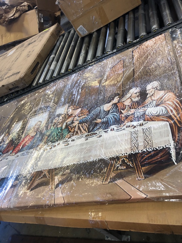 Photo 3 of the Last Supper Canvas Wall Art - Leonardo da Vinci Classic Art Reproductions Famous Painting Print Framed Picture for Kitchen Dinning Room Office Hallway Home Decor Gift-30"x60" 30"x60"(75x150cm) last supper