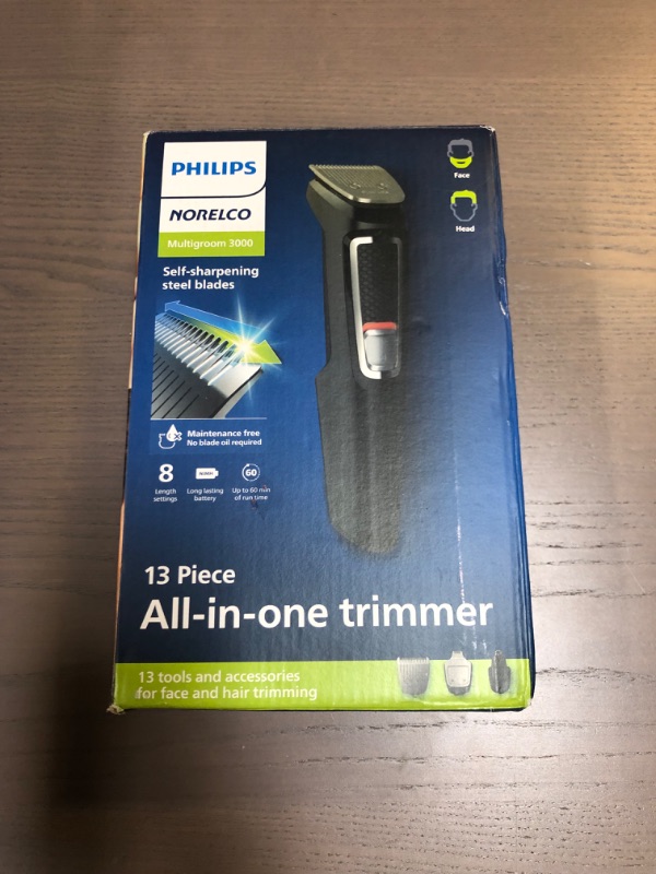 Photo 3 of Philips Norelco Multi Groomer All-in-One Trimmer Series 3000-13 Piece Mens Grooming Kit for Beard, Face, Nose, Ear Hair Trimmer and Hair Clipper - NO Blade Oil Needed, MG3740/40 Latest Version