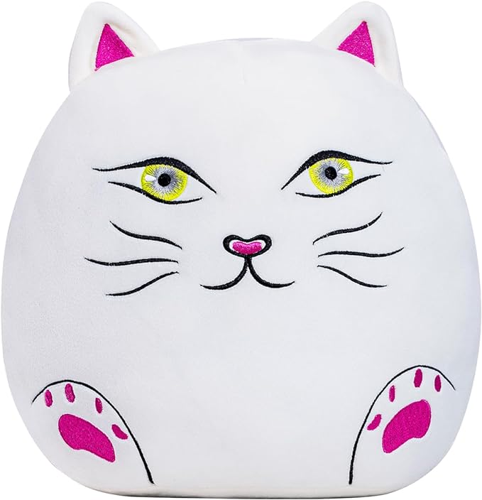 Photo 1 of 12in Cute Cat Plush Pillow, Cat Stuffed Animal Pillow, Great for Home Decor and as a Gift Idea for Children and Friends (Rice White)
