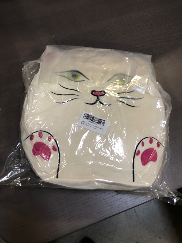 Photo 2 of 12in Cute Cat Plush Pillow, Cat Stuffed Animal Pillow, Great for Home Decor and as a Gift Idea for Children and Friends (Rice White)
