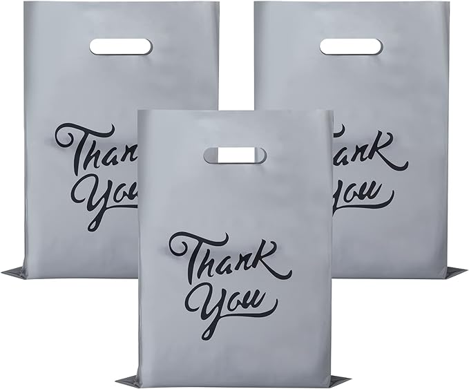 Photo 1 of 100Pcs Thank You Merchandise Bags for wholesale items for Goodie bags,boutique Packaging Clothes, T shirt, Books, Grocery Goods,Reusable Gift Bags