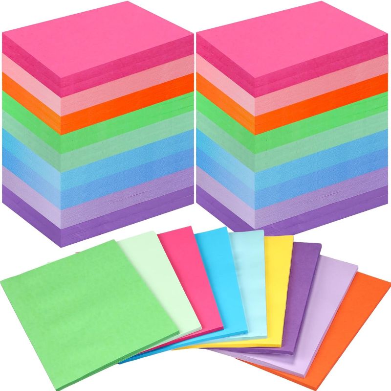 Photo 1 of 18 Pads Sticky Notes 8x6 Inch 9 Bright Colors Self Sticky Note Pads Strong Adhesive Note Memo Pads for Office Supplies College Studying Essential, 45 Sheets/pad