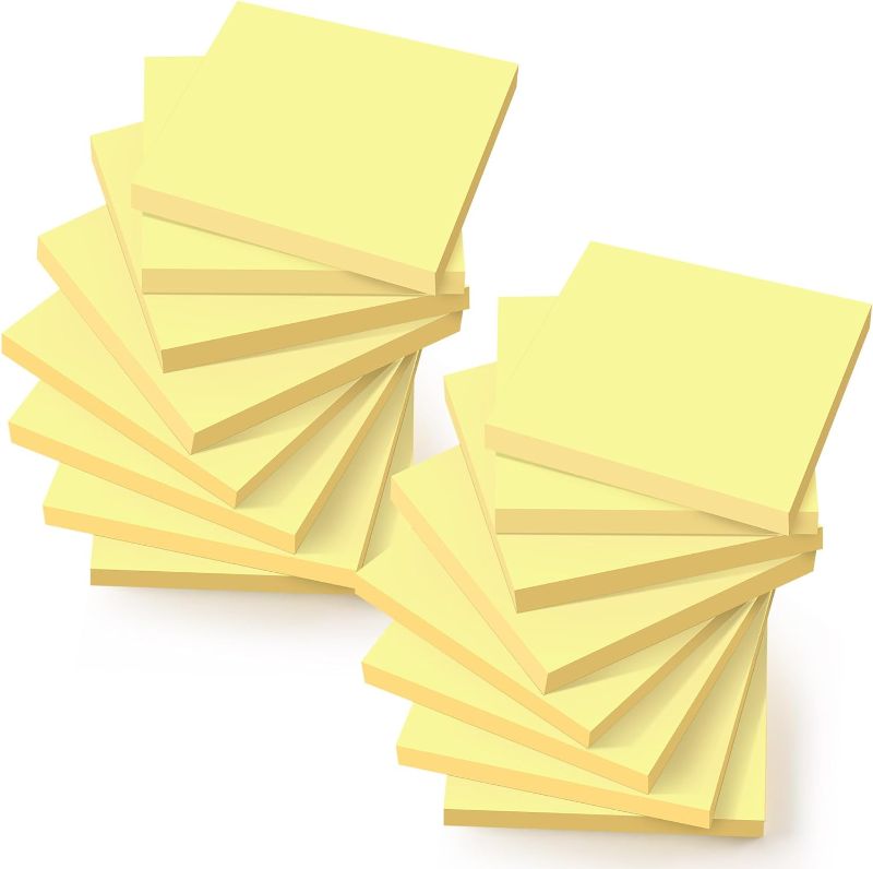 Photo 1 of (16 Pack) Sticky Notes 3x3 in Canary Yellow, Clean Removal, Recyclable, Self-Stick Pads, Easy to Post for Home, Office, Notebook
