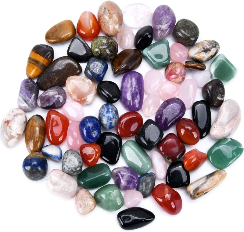 Photo 1 of 1lb Polished Natural Healing Crystal Tumbled Stones for Enhanced Meditation, Chakra Healing, Wicca, Energy Work and DIY Craft Projects
