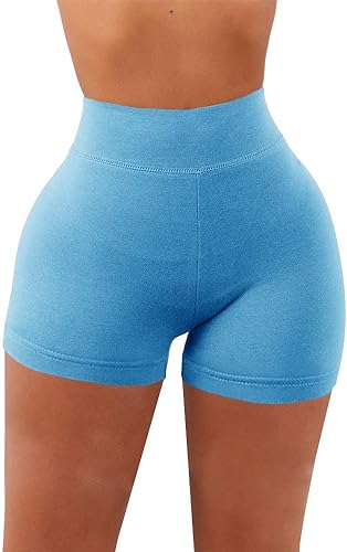 Photo 1 of xl---Aurgelmir Womens Workout Shorts High Waisted Booty Gym Yoga Pants Butt Lifting Stretchy Basic Sport Biker Shorts
