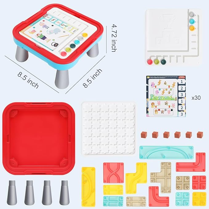 Photo 1 of 2-in-1 Board Games and Puzzles for Kids Ages 3-5 5-7, Blocks Puzzle Brain Teasers Logic Thinking Game Table, STEM Montessori Preschool Learning Early Educational Toys Birthday Gifts for Boys and Girls