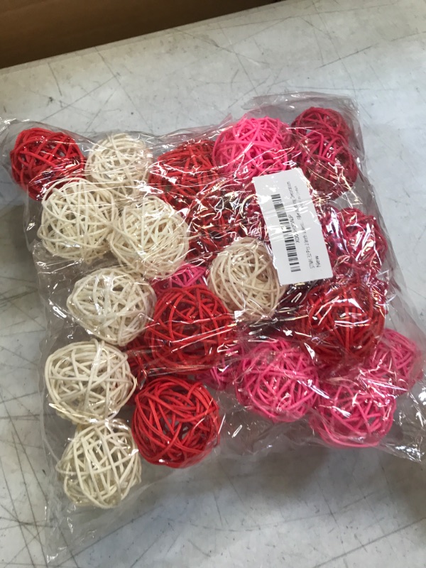 Photo 2 of 2 Inch Valentine’s Day Rattan Balls Decorativ