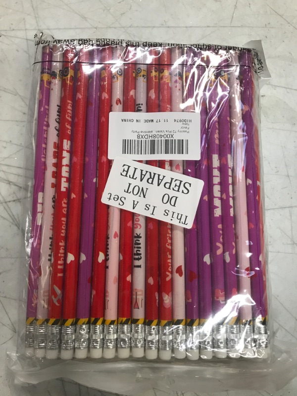 Photo 1 of Pasimy 72 Pcs Valentine Mini Notepads and Pencils Construction Vehicles Stationery Set 