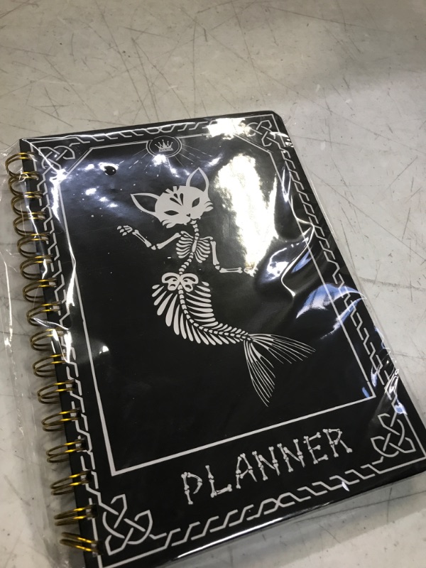 Photo 1 of 2024 Planner, 12-Month Weekly Monthly Planner from JAN.2024 to DEC.2024, 8.4" X 6", Planner Notebook with Spiral Bound, Stickers & Sticky Index Tabs, Fox-Fish Skull Black - 01