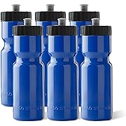 Photo 1 of  Sports Squeeze Water Bottle 6 Pack – 22 oz. BPA Free Easy Open Push/Pull Cap – USA Made (Blue)