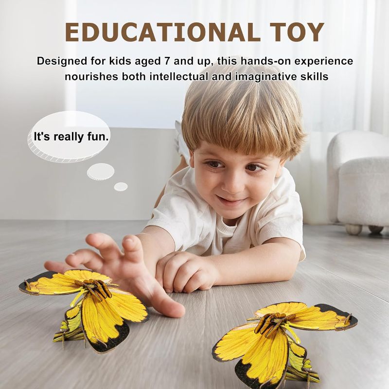 Photo 1 of 3D Puzzles Eco-Friendly Paper Puzzle for Kids Teenager Crafts Bugs Common Grass Yellow