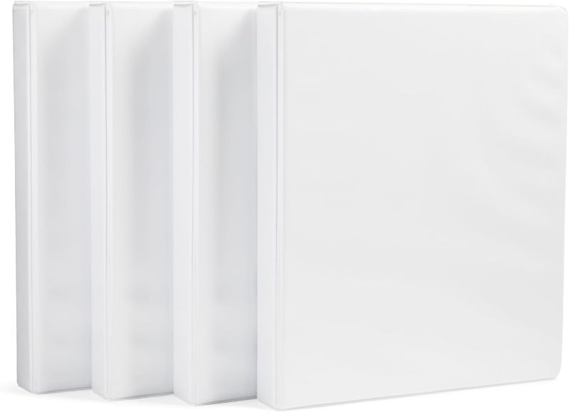 Photo 1 of 3-Ring Binder, 1-Inch - White, 4-Pack