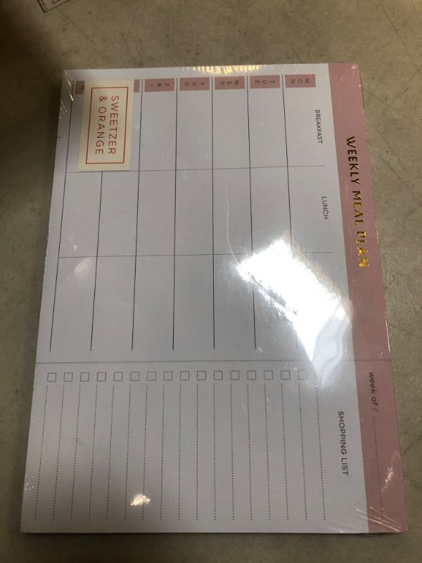 Photo 2 of Sweetzer & Orange Weekly Meal Planner and Grocery List Magnetic Notepad. Pink 10x7” Meal Planning Pad with Tear Off Shopping List. Plan Weekly Menu Food for Weight Loss or Dinner List for Family!