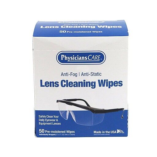 Photo 1 of 2 pack 
PhysiciansCare Lens Cleaning Wipe, 5" X 7", 50/Box (91294)
