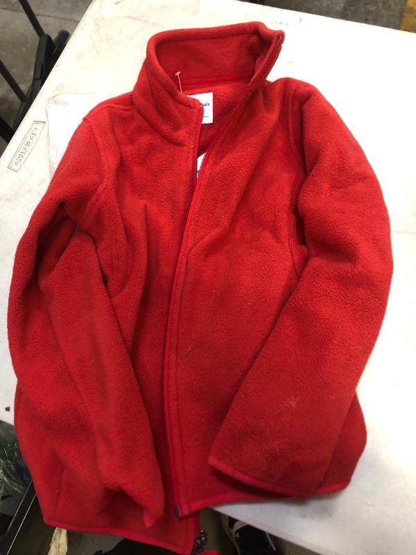 Photo 2 of Amazon Essentials Boys and Toddlers' Polar Fleece Full-Zip Mock Jacket Recycled Polyester Red Small