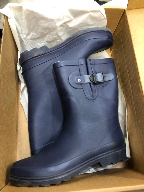 Photo 2 of Western Chief Women Solid Mid Height Waterproof Rain Boot 8 Navy Matte