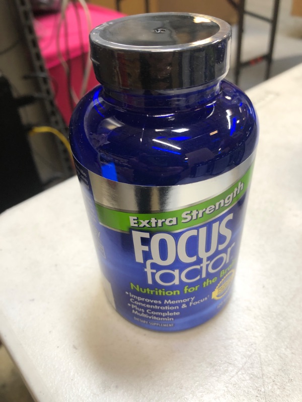 Photo 2 of expires - 04/2024
Focus Factor Adults Extra Strength, 120 Count - Brain Supplement for Memory, Concentration and Focus - Complete Multivitamin with DMAE, Vitamin D, DHA - Trusted Health Vitamins 120 Count (Pack of 1)